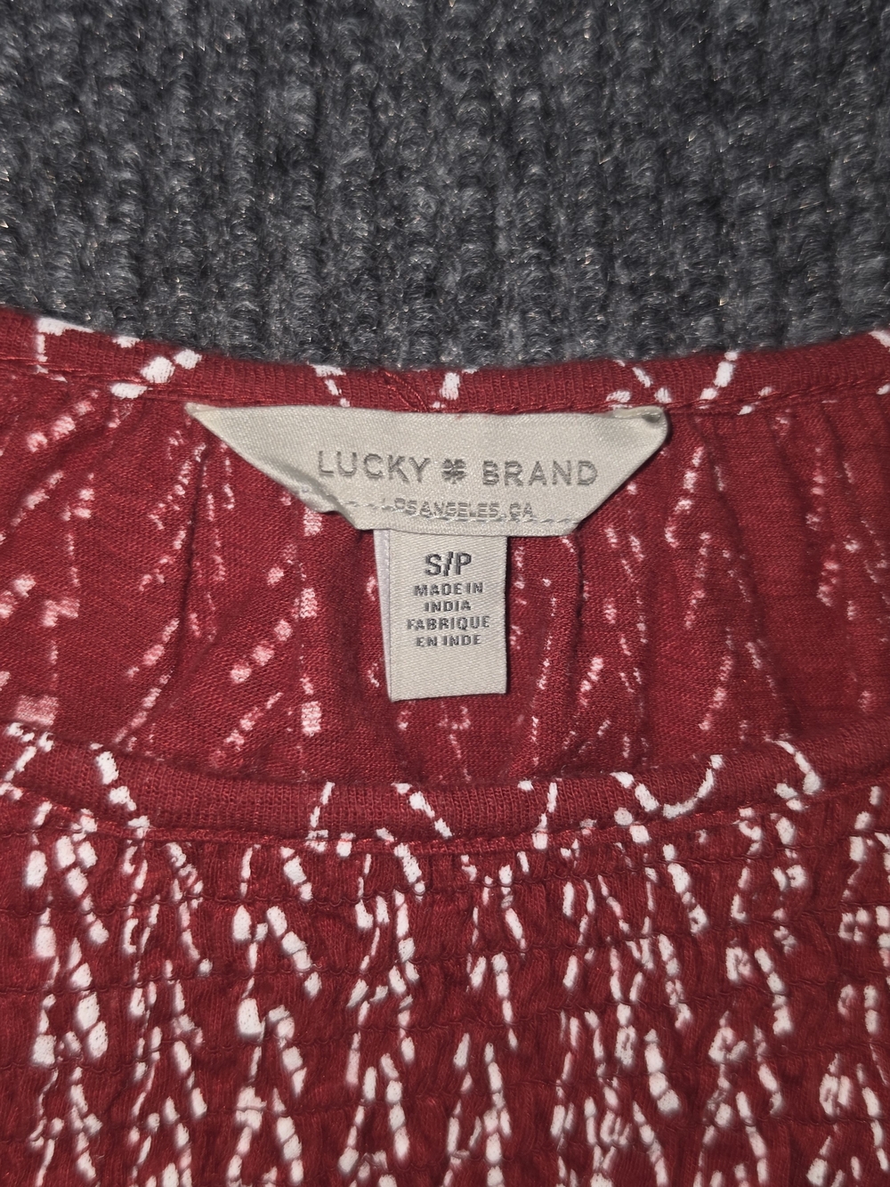 Lucky Brand Red and White Patterned Top - Picture 3 of 8
